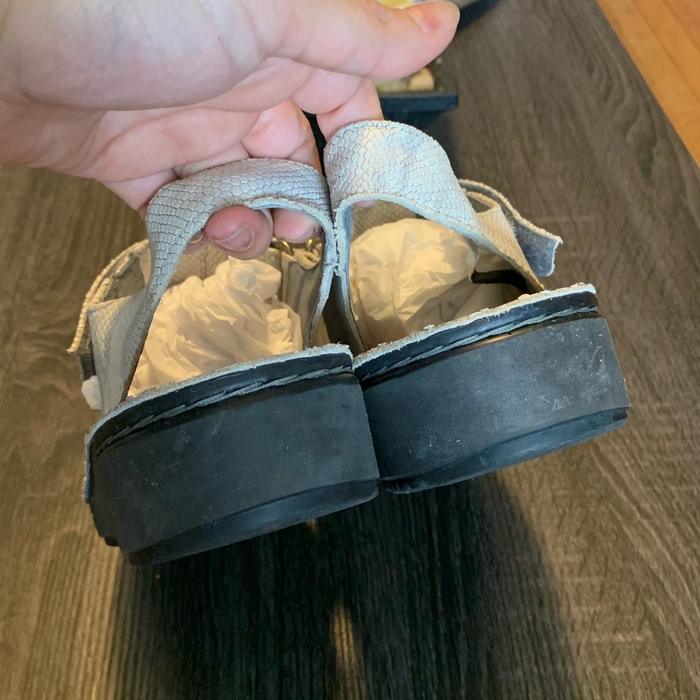 NAOT Silver Snakeskin Strappy Sandals 41 / 10 - Picture 7 of 8